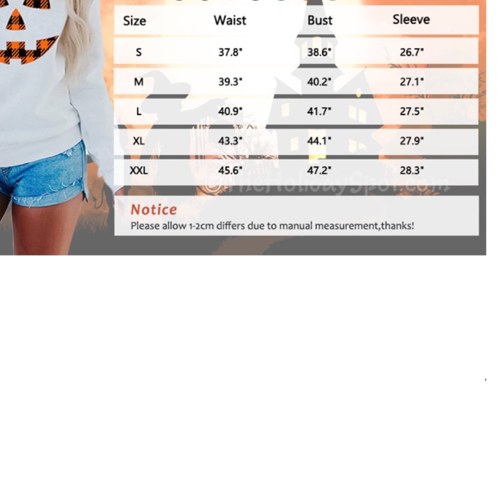 Halloween Pumpkin Face Long Sleeve Sweatshirts - Picture 6 of 6